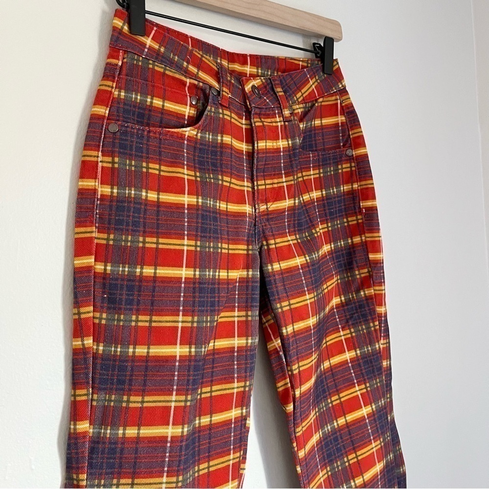 NWT The Ragged Priest Ragged Jeans Register Flare Jeans in Red Checkers‎ Size 24 - Picture 7 of 14
